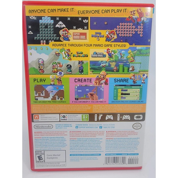 Super Mario Maker (Nintendo Wii U) W / Electronic Manual / No Art Book / No box - Picture 2 of 6